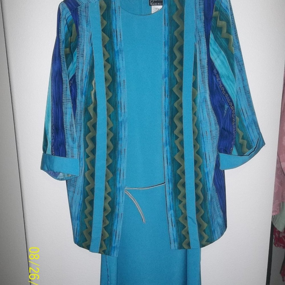 Turquoise Panelled Jacket